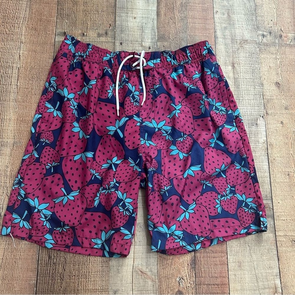 Sovereign Code Strawberry Print Me a Swim Shorts - Pink and Navy Large